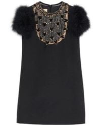 Valentino - Embroidered-Hearts Mini Dress - Lyst