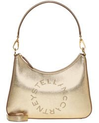 Stella McCartney - Logo Detailed Metallic Shoulder Bag - Lyst