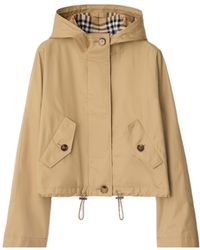 Burberry - Gabardine Cropped Parka - Lyst