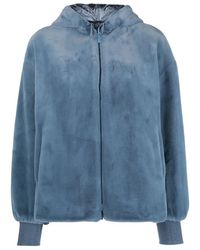 Emporio Armani - Faux-Fur Reversible Hooded Jacket - Lyst