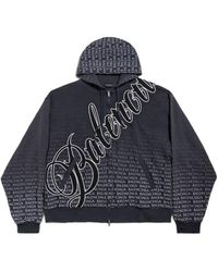 Balenciaga - Big B Oversized Zip Hoodie - Lyst