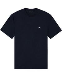 Emporio Armani - Logo-Embroidered Crewneck T-Shirt - Lyst