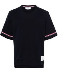 Thom Browne - Rwb-Stripe Crewneck T-Shirt - Lyst