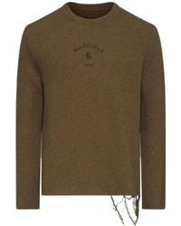 MM6 by Maison Margiela - Long Printed Distressed Jumper - Lyst