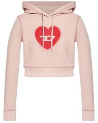 DIESEL - Heart Cotton Hoodie - Lyst