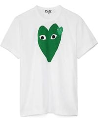 COMME DES GARÇONS PLAY - Heart-Shaped Patch Round Collar T-Shirt - Lyst