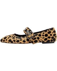 Aeyde - Leopard Print Mary Jane Ballet Flats With Buckle Strap - Lyst