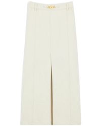 Patou - High Waist Denim Skirt With Slits - Lyst
