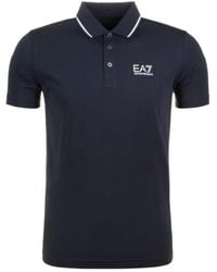 EA7 - Logo Collar Polo Shirt - Lyst