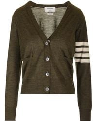 Thom Browne - 4 Bar V-Neck Knit Cardigan - Lyst