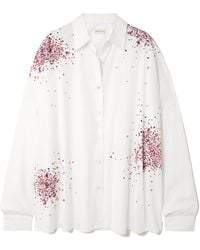 Dries Van Noten - Oversized Embellished Cotton Oxford Shirt - Lyst