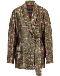Etro - Metallic Jacquard Crepe Blazer - Lyst