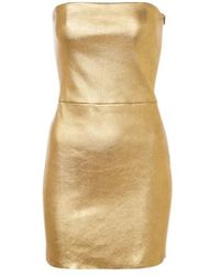 Stouls - Amina Metallic Leather Minidress - Lyst
