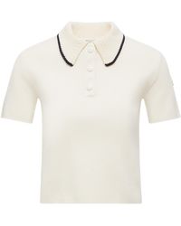 Moncler - Logo Patch Short-Sleeved Polo Top - Lyst
