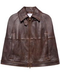 7 For All Mankind - Zip-Up Leather Cape - Lyst