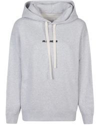 Jil Sander - Logo Printed Drawstring Hoodie - Lyst