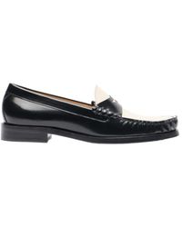 Stuart Weitzman - Round Head Loafer Shoes - Lyst
