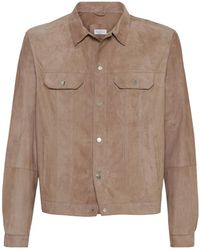 Brunello Cucinelli - Leather Jacket - Lyst