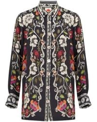 FARM Rio - Button-Up Floral-Print Shirt - Lyst