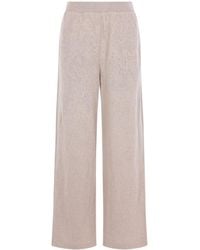 Brunello Cucinelli - Elastic-Waistband Straight-Leg Trousers - Lyst