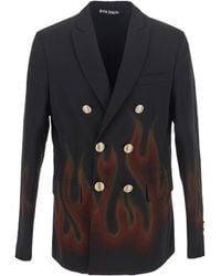 Palm Angels - Burning Double-Breasted Blazer - Lyst