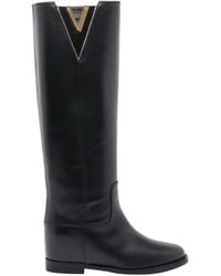 Via Roma 15 - Maxi Logo Round Toe Boots - Lyst