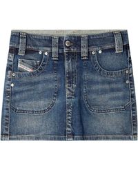 DIESEL - De-Rago-Re Denim Mini Skirt - Lyst