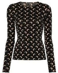 Marine Serre - Moon Printed Crewneck T-Shirt - Lyst