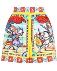 Dolce & Gabbana - Carretto Print High-Waisted Shorts - Lyst
