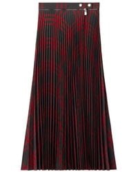 Burberry - Checked Pleated Zip-Detailed Skirt - Lyst