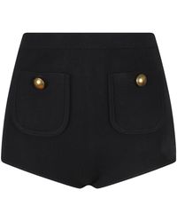 Elisabetta Franchi - Knit Shorts With Jewel Buttons - Lyst