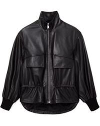 AllSaints - Leather Flor Jacket - Lyst
