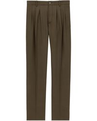 Saint Laurent - Pleated Straight-Leg Pants - Lyst