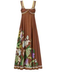ALÉMAIS - Alfie Floral Linen Midi Dress - Lyst