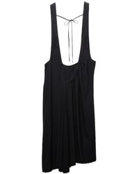 Prada - Satin Sablé Dress With Suspenders - Lyst