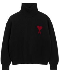 Ami Paris - Logo Turtle-Neck Sweater - Lyst