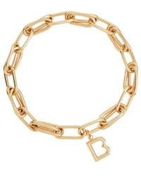 Balenciaga - Logo Plaque Chained Necklace - Lyst