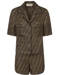 Fendi - Ff Monogrammed Short-Sleeved Pyjamas Set - Lyst