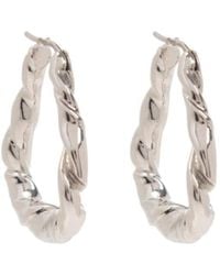 Loewe - Engraved-Logo Detail Hoop Earrings - Lyst