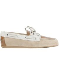 Miu Miu - Lace-Up Boat Flat Shoes - Lyst