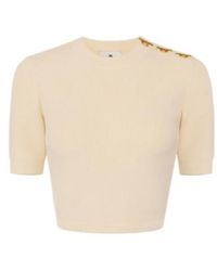 Elisabetta Franchi - Ribbed-Knit T-Shirt - Lyst