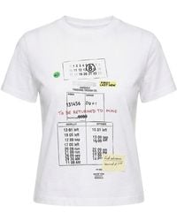 MM6 by Maison Margiela - Graphic Print Crewneck T-Shirt - Lyst