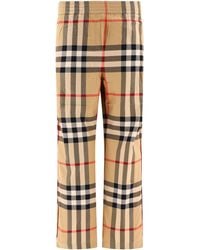 Burberry - Cotton Check Trousers - Lyst