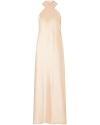 Galvan London - Pandora Satin Halterneck Midi Dress - Lyst