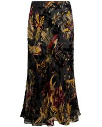 Etro - Silk-Blend Burnout Velvet Midi Skirt With Flower And Animal Motif - Lyst
