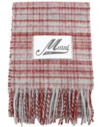Marni - Logo Patch Fringed Scarf - Lyst