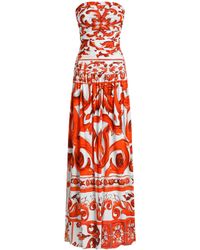 Dolce & Gabbana - Printed Maxi Dress - Lyst