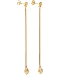 Celine - Triomphe Glint Long Earrings - Lyst