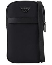 Emporio Armani - Logo-Plaque Zipped Phone Holder - Lyst