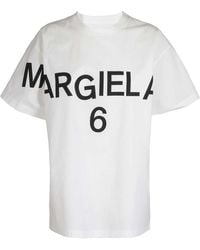 MM6 by Maison Margiela - Logo-Print Short-Sleeved T-Shirt - Lyst